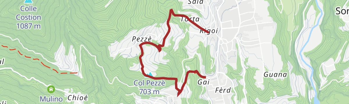 Route map: Sentiero del Ponte Romano